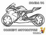 Motorcycle Coloring Pages Colouring Moto Concept Book Honda Kids Boys V4 Motorbikes sketch template