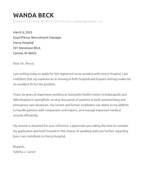 Best Nursing Cover Letter Example For 2022 Resumenerd