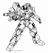 Robotech Mech Mecha X4 Gipsy Cyclone Macross Gundam Battloid Palladium sketch template