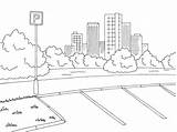 Parking Walkway Freehand sketch template