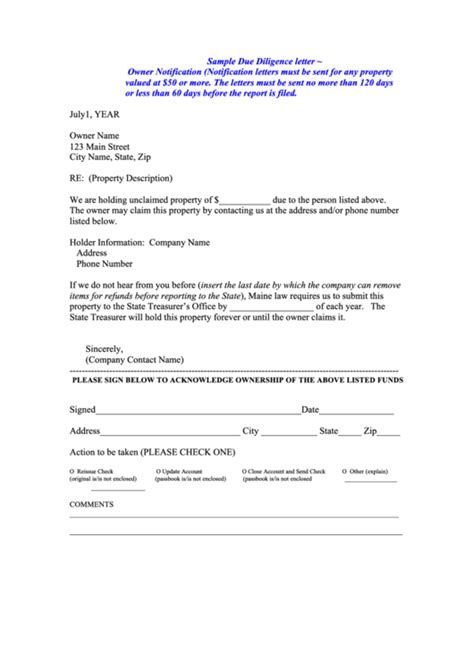 top due diligence letter templates      format