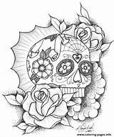 Coloring Pages Skull Sugar Awesome Printable Print Skulls Adult Info Choose Board Adults Color sketch template