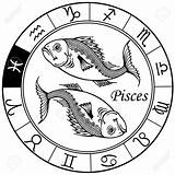 Pisces Zodiac Pixers Astrological sketch template
