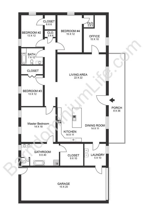 bedroom barndominium floor plans  pictures barndominium