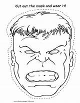 Hulk Coloring Pages Printable Kids Mask Color Cartoon Character Sheets Print Found sketch template