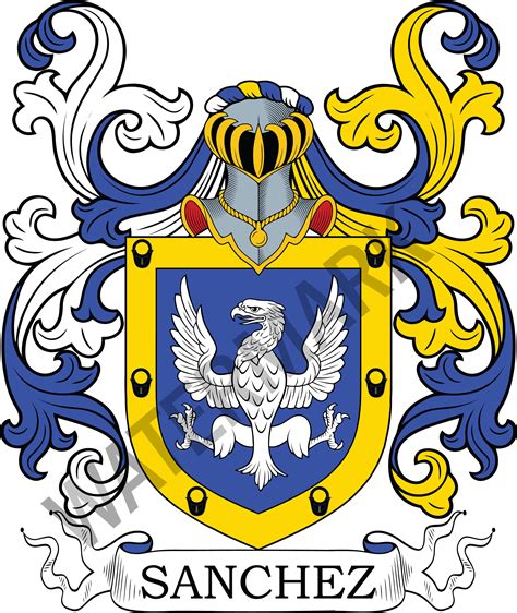 sanchez family crest digital  sanchez coat  arms jpg file heraldry genealogy