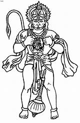 Hanuman Clipart Coloring Lord Anjaneya Pages Veer Kumar Jayanti Clipground Cliparts sketch template