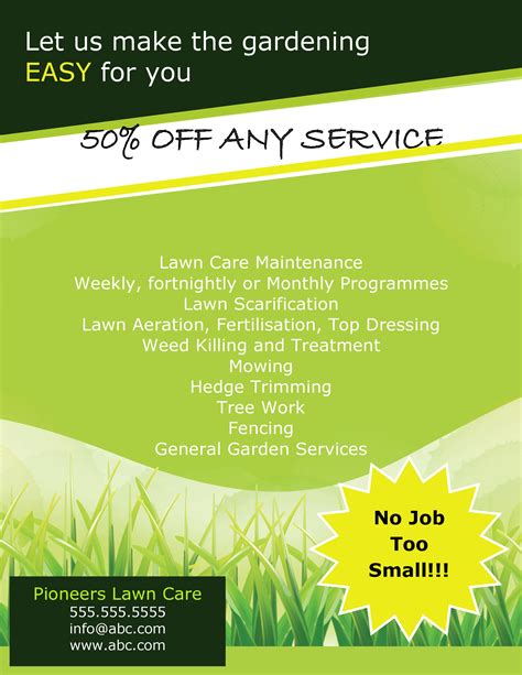 printable  lawn care flyer templates word