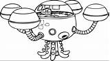Octonauts Tunip Birijus Spaceship Octopod Coloringonly Wonderful Octopus sketch template