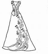 Wedding Coloring Pages Dress sketch template