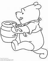 Pooh Honey Winnie Pot Coloring Pages Disneyclips Running sketch template