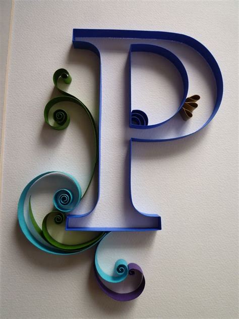 quilling monogram p  peacocks colours paper quilling designs