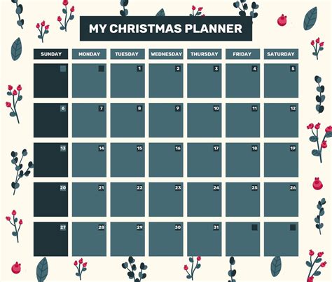 kerstkalender planner voor dagboek notities    vectors vector bestanden