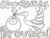 Coloring Baby Shower Pages Kids Printable Congratulations Color Printables Boy Card Sheets Clipart Cards Print Doodle Stork Book Getcolorings Clip sketch template