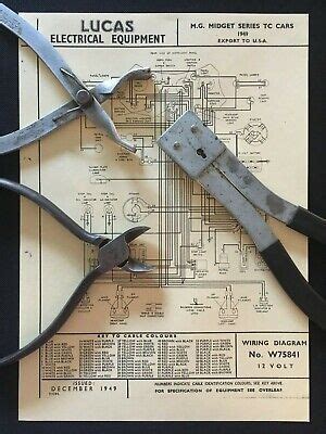 mg tc lucas wiring diagram  ebay