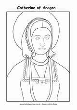 Colouring Aragon Catherine Coloring Pages Henry Viii Drawing History Kids Tudor Anne Activityvillage Boleyn Books sketch template