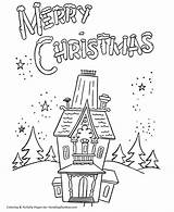 Merry Christmas Coloring Pages Party Sheets House Print Printable Blocks Printables Theme Color Kids Activity Sheet Fun Children Honkingdonkey Book sketch template