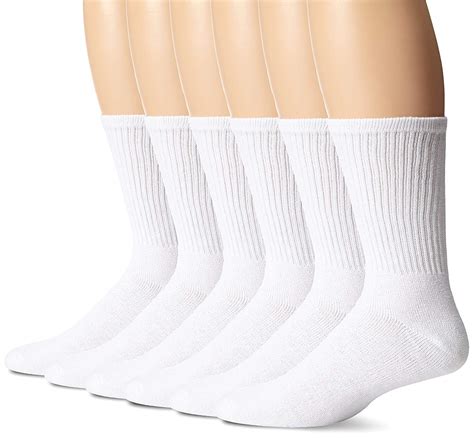 Dickies Mens All Purpose Cushion Crew Socks 6 12 Packs White Size
