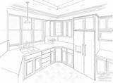 Kitchen Drawing Interior Perspective Point Easy Layout Simple 3d Sketch Drawings Building Two Getdrawings Room Bed Unmade Living Pencil Cyndaquil sketch template