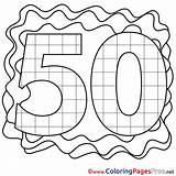 50 Birthday Happy Colouring Years Coloring Pages Sheet Title sketch template