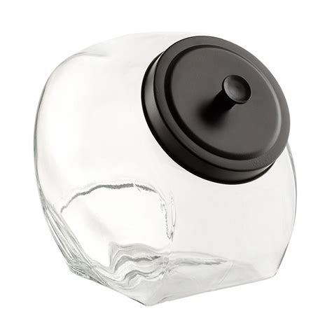 1 Gal Glass Slant Jar With Matte Black Lid Jar Glass Shelves
