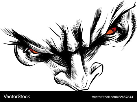 face demon  angry red eyes royalty  vector image