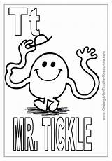 Coloring Mr Tickle sketch template