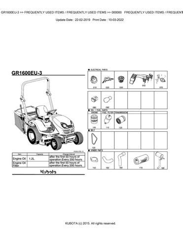kubota greu  lawn tractor parts catalogue manual publishing id bkida  kmdisiodgok