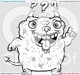 Dumb Outlined Devil Ugly Coloring Clipart Cartoon Vector Cory Thoman sketch template