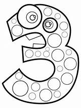 Number Animal Coloring Three sketch template