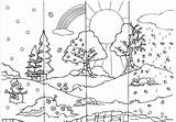 Saisons Colorier Colouring Jahreszeiten Drawing Saison Travail Webjunior Crevette Ce1 Kindergarten sketch template