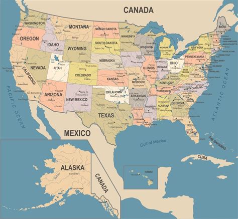 de kaart van verenigde staten uitstekende vectorillustratie stock illustratie illustration