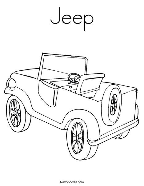 jeep coloring page twisty noodle