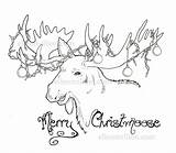 Coloring Stamp Digital Christmas Digi Christmoose Merry Cards Crone Maiden Mother Details Moose sketch template