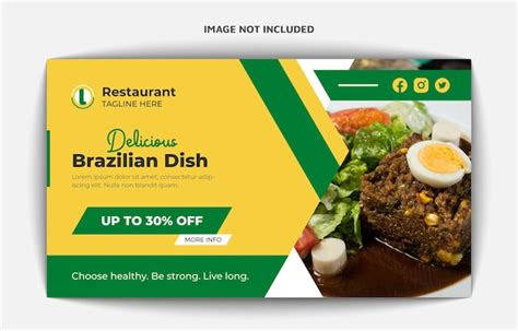 Premium Vector Tasty Brazilian Food Banner Template Design