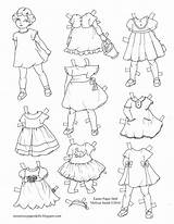 Paper Dolls Coloring Easter Doll Missy Miss sketch template