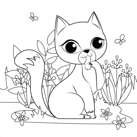 printable cute cat coloring page  printable coloring pages  kids