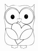 Owl Coloring Pages Printable Owls Color Cute Valentine Pattern Para Heart Hugging Colorear Cake Little Big Girls Buho Eule Papers sketch template