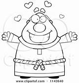 Monk Chubby Loving Coloring Clipart Cartoon Cory Thoman Outlined Vector Regarding Notes sketch template