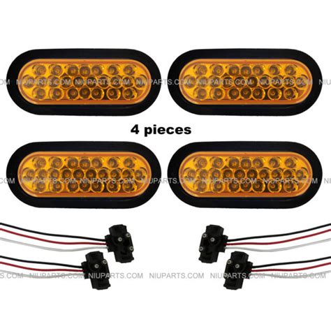 pcs  oval  diodes amberamber led stop turn tail truck light ebay