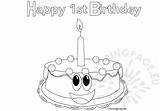 Birthday Happy 1st Coloring Coloringpage Eu sketch template