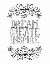 Coloring Pages Inspirational Print Kids Color Printable Books Inspire Dream Girls sketch template