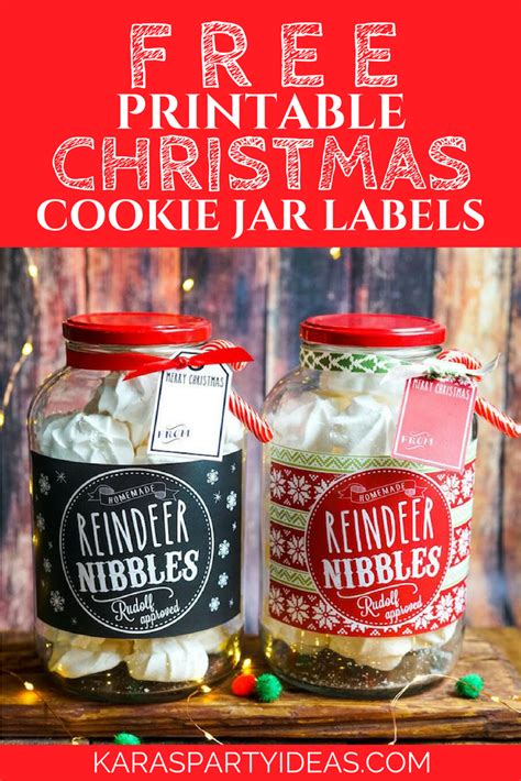 printable christmas cookie jar labels karas party ideas
