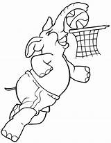Basketball Coloring Pages Printable Elephant Kids Oregon Ducks Drawing Printactivities Print Printables Playing Clipart Book Dunking Google Popular Lakers Coloringhome sketch template
