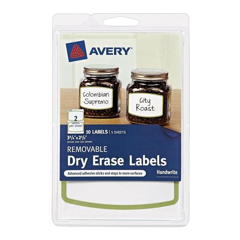 amazoncom avery removable dry erase labels green border
