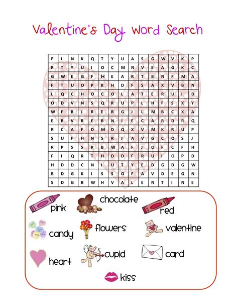 printable valentine word searches