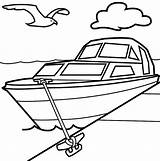 Boat Coloring Pages Drawing Coast Guard Printable Speed Line Dock Boats Kids Clipart Motor Color Ship Simple Row Bass Cliparts sketch template