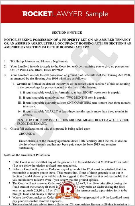 eviction notice section  template templates  resume examples