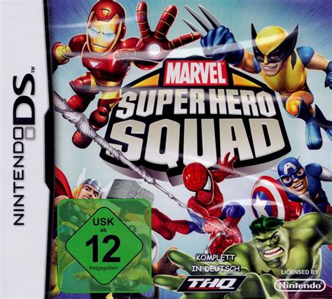 marvel super hero squad  nintendo ds box cover art mobygames