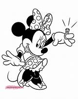 Minnie Coloring Mouse Pages Ring Wearing Disney Disneyclips Diamond Figaro Funstuff Fashion sketch template